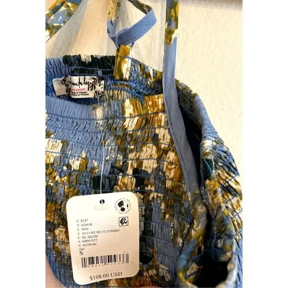 NWT Free People Heat Wave Floral Print Maxi Dress Small Blue - Picture 7 of 9